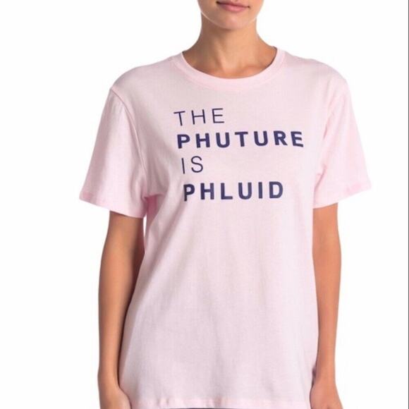 PHLUID PROJECT Pale Pink Crew Neck Graphic Tee Shirt Top Large LGBT LGBTQIA 3 - Picture 10 of 10